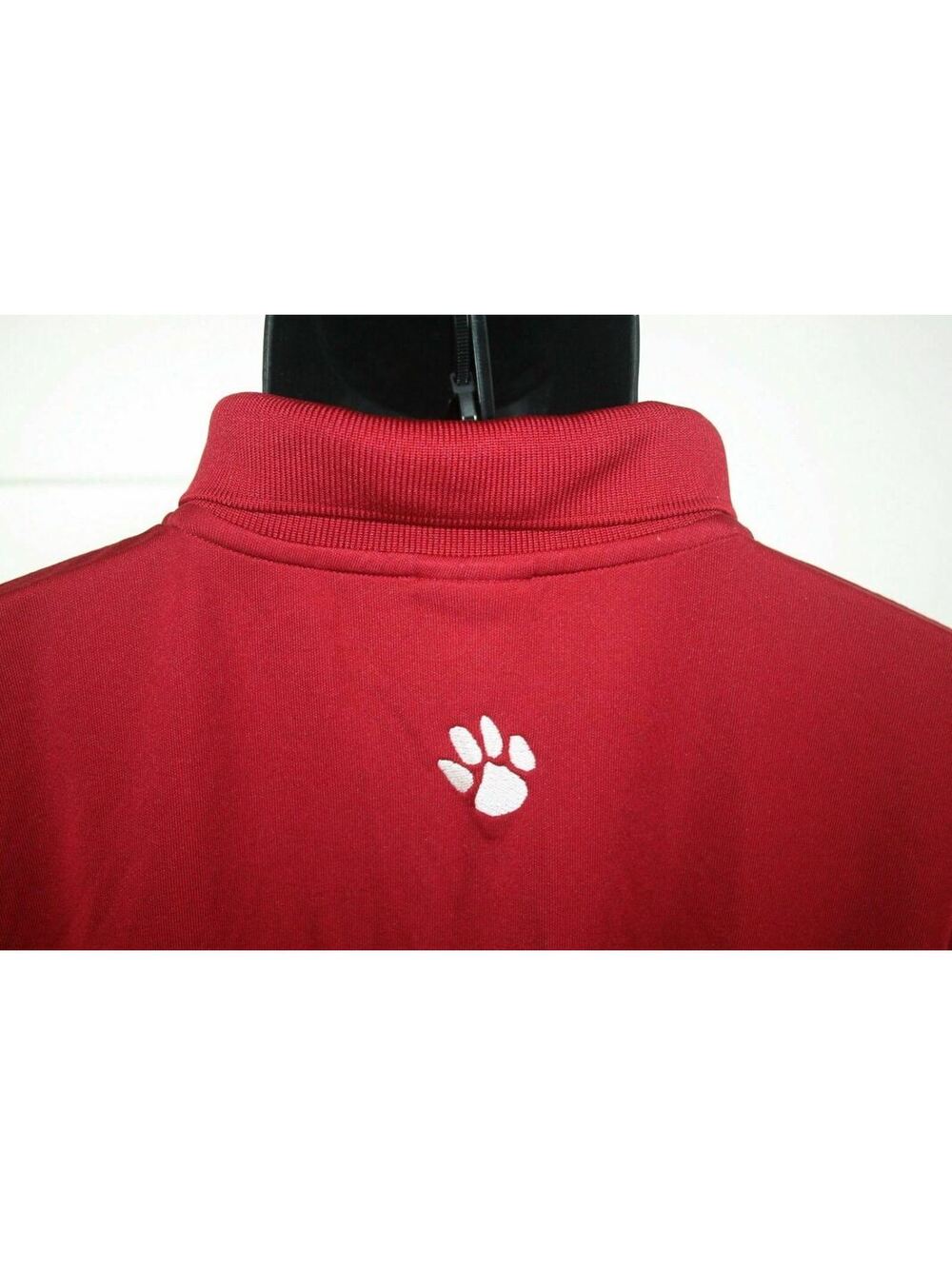 Under Armour Paw Print Golf Polo Shirt L/XL Wildcats Bear Logo Red Mens Large